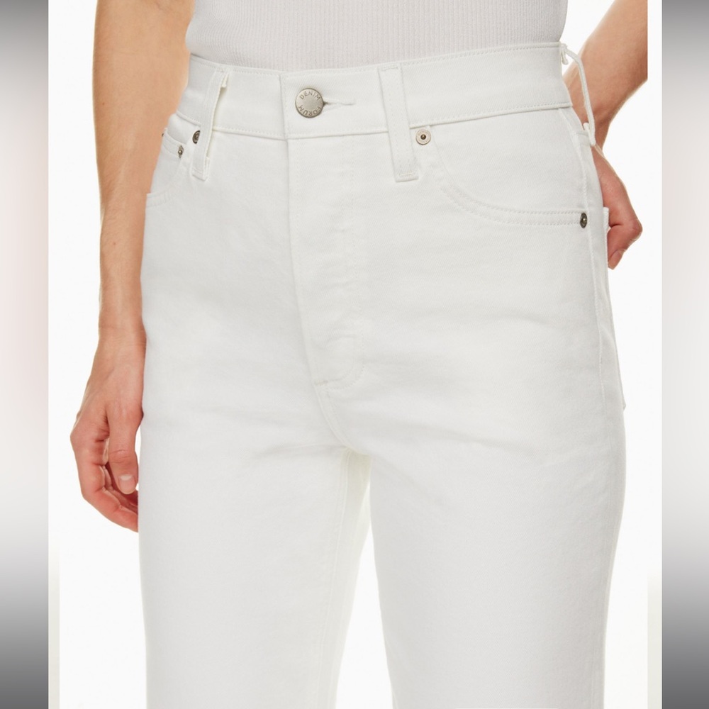 Denim Forum White Straight Leg High-Waisted Jeans - Picture 3 of 10